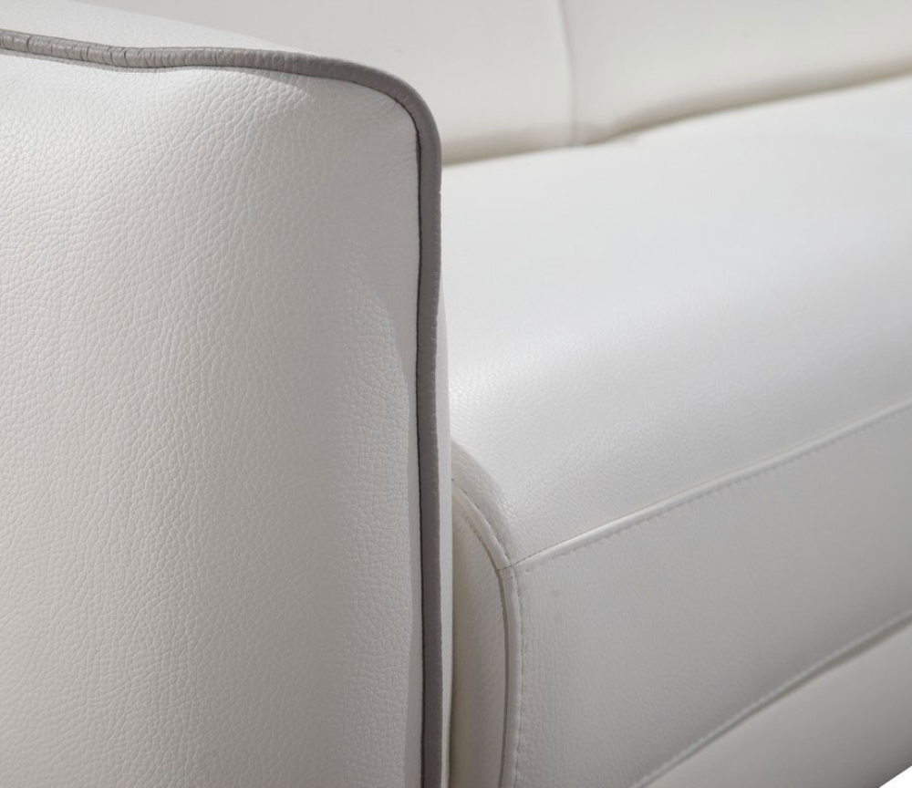 canapé convertible 3 places rapido cuir blanc haut de gamme - Souffle d'intérieur