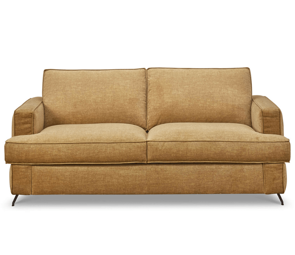 Canapé convertible 140 en tissu marron design rapido et pieds métal - Souffle d'intérieur