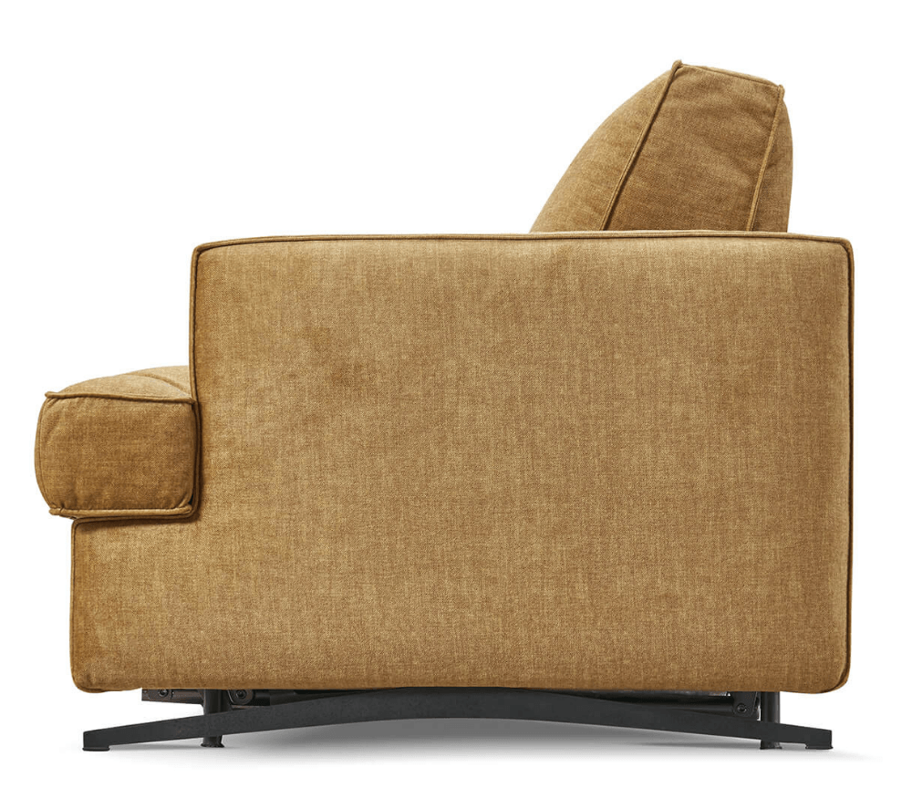 Canapé convertible 140 en tissu marron design rapido et pieds métal - Souffle d'intérieur