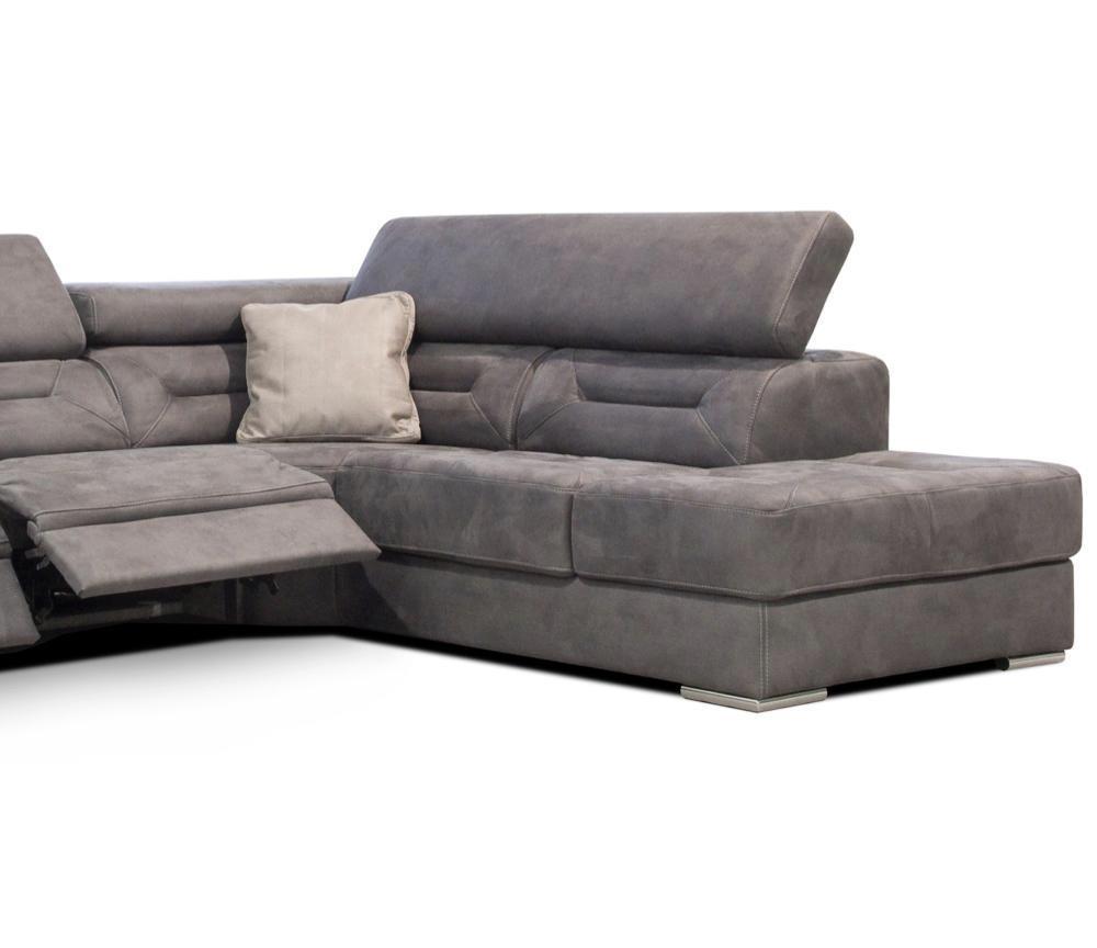 Canapé d'angle relax électrique contemporain tissu gris - Souffle d'intérieur