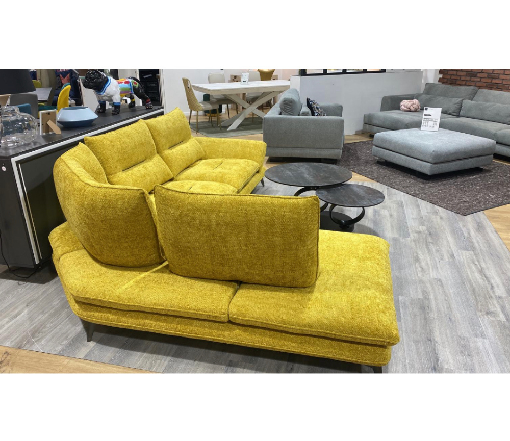 Canapé d'angle jaune méridienne contemporain 308cm x 223cm - Lidia