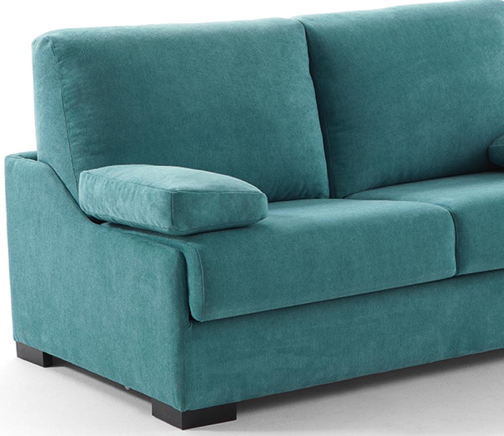 Détail canapé rapido convertible – Taha – tissu bleu