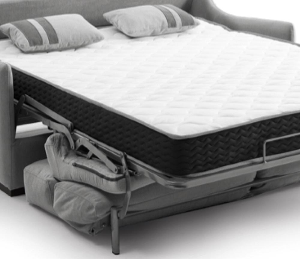 Canapé lit convertible rapido couchage quotidien tissu gris - Katia