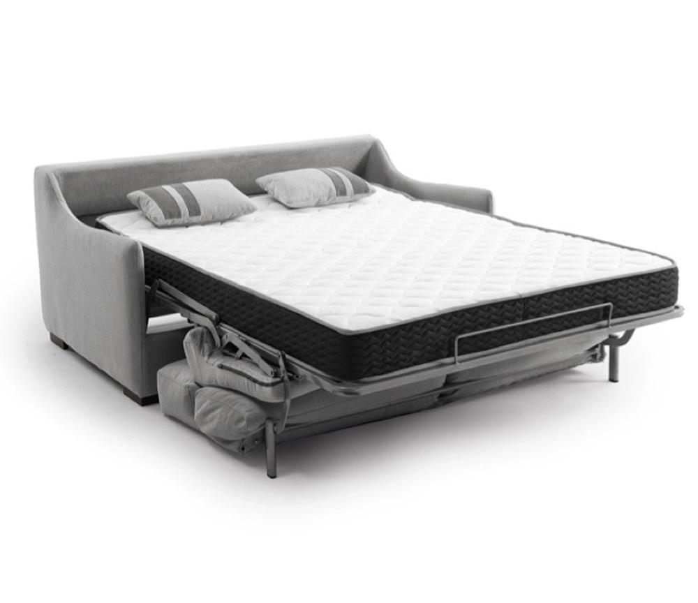 Canapé lit convertible rapido couchage quotidien tissu gris - Katia