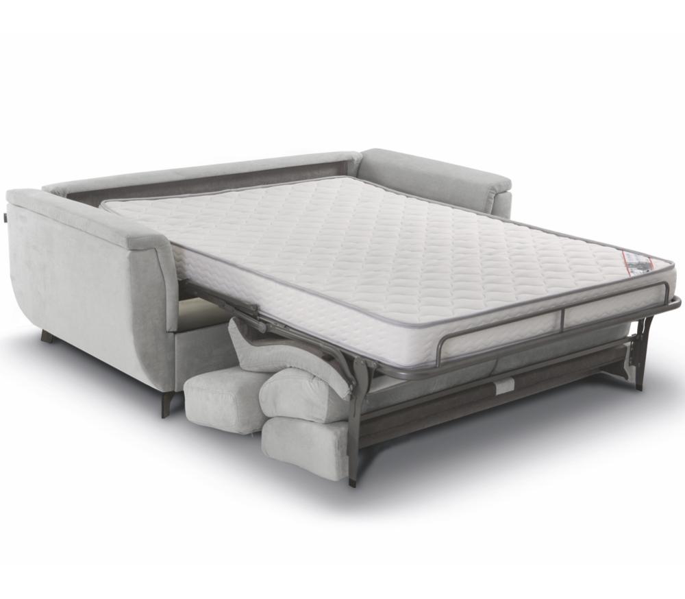 Canapé lit convertible rapido tissu gris clair - Marley