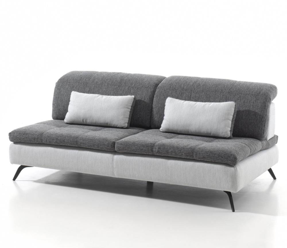 Canapé contemporain design en tissu gris pieds métal - Souffle d'intérieur