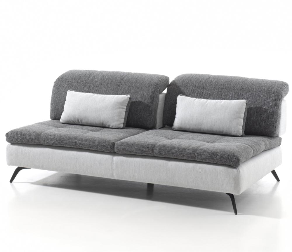 Canapé contemporain design en tissu gris pieds métal - Souffle d'intérieur