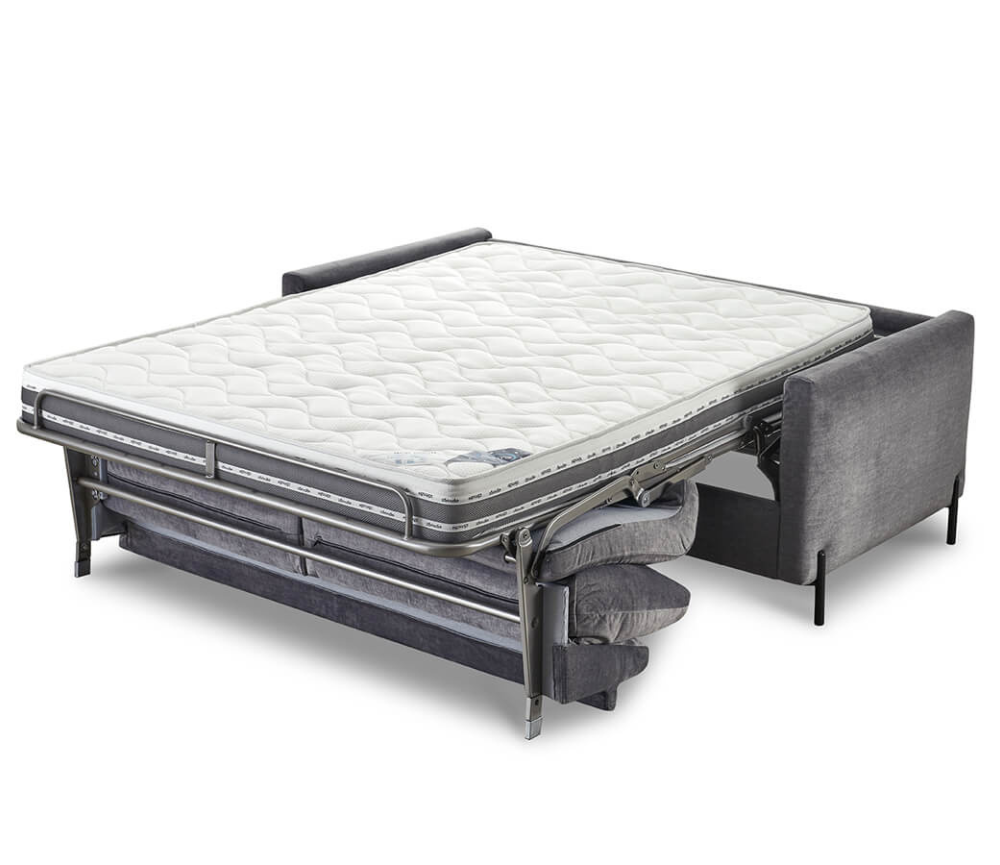 Canapé lit convertible rapido velours gris L 188cm - Briol