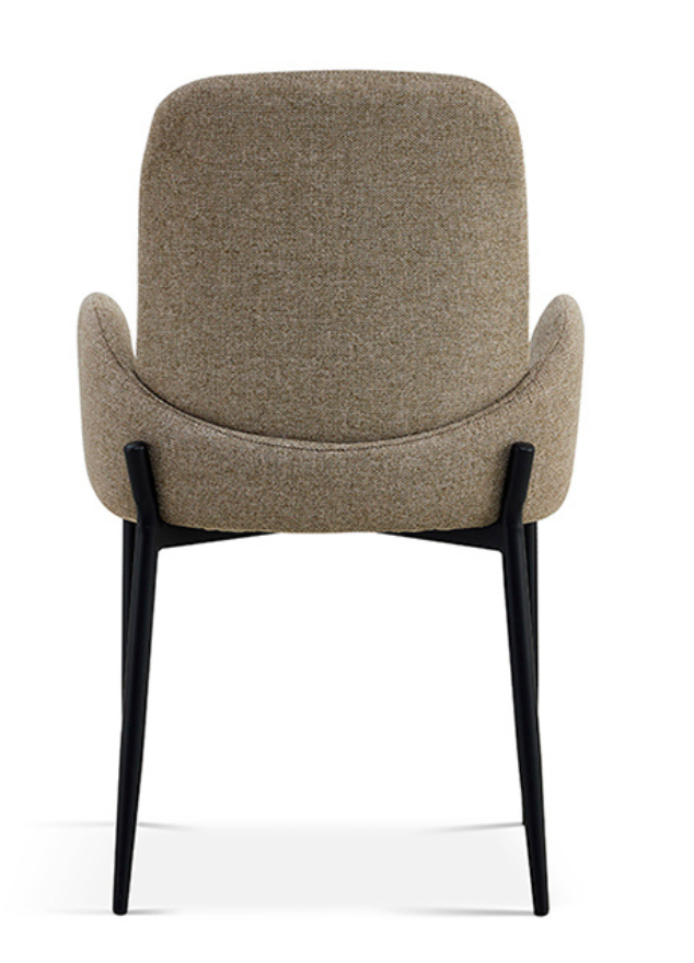 Chaise avec accoudoir fauteuil de table tissu sable L60cm - Bluebell