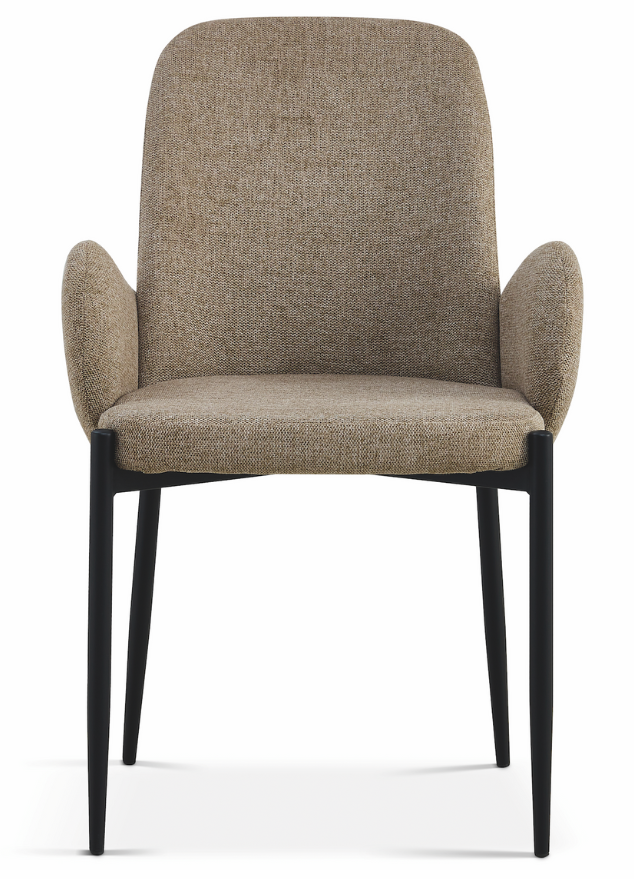 chaise avec accoudoir sable en tissu moderne - Souffle d'intérieur