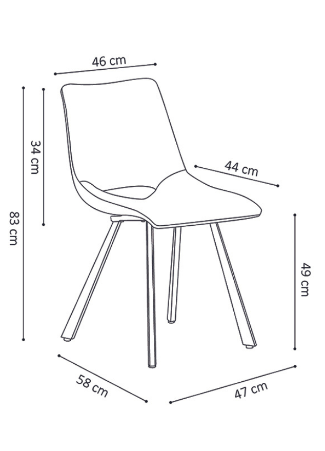 Chaise ocre velours pieds metal design - Souffle d'intérieur
