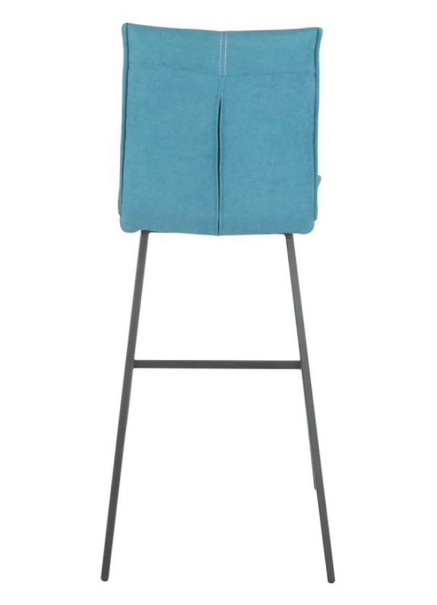 Chaise de bar confortable pieds métal tissu bleu - Souffle d'intérieur