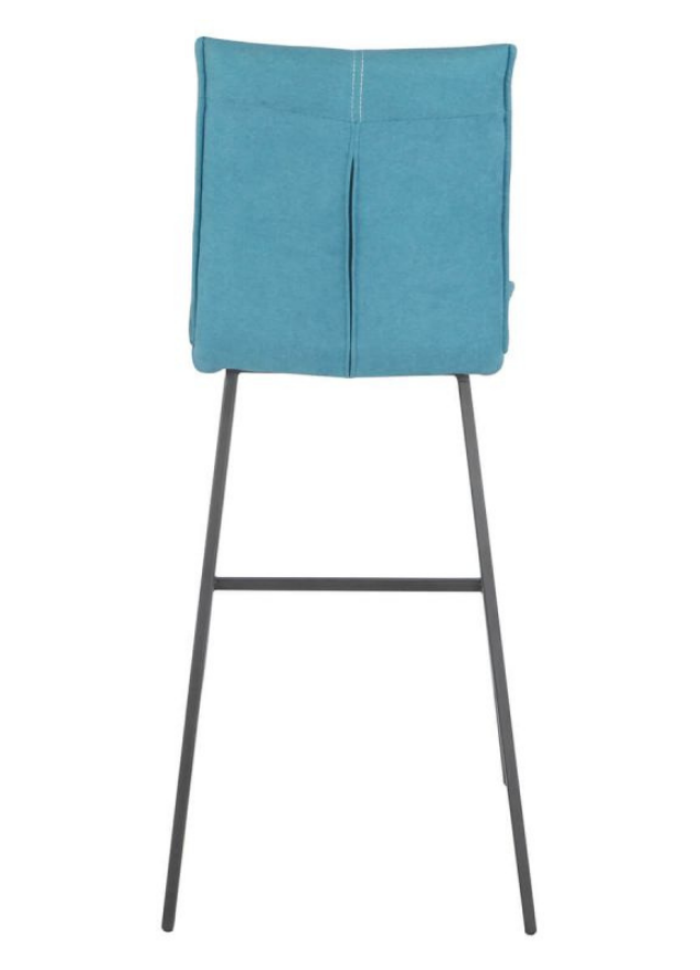 Chaise de bar confortable pieds métal tissu bleu - Veronica