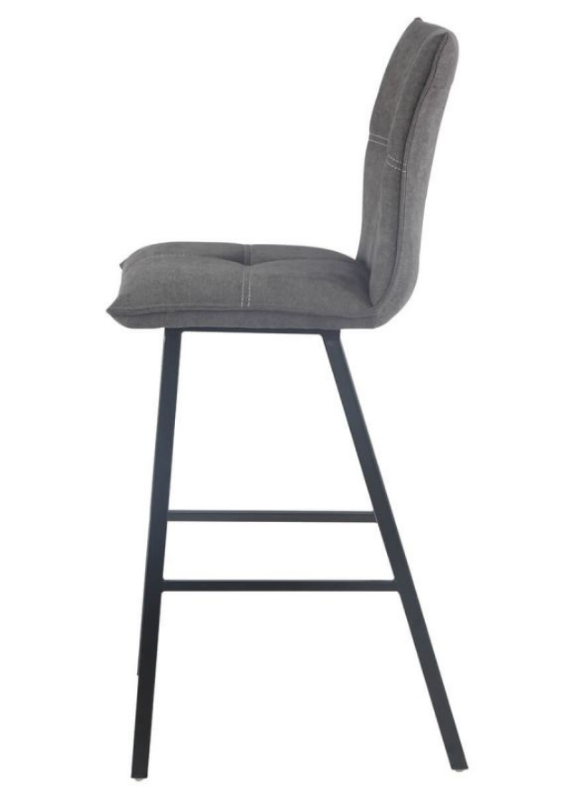 Chaise haute de cuisine grise confortable pieds métal - Veronica