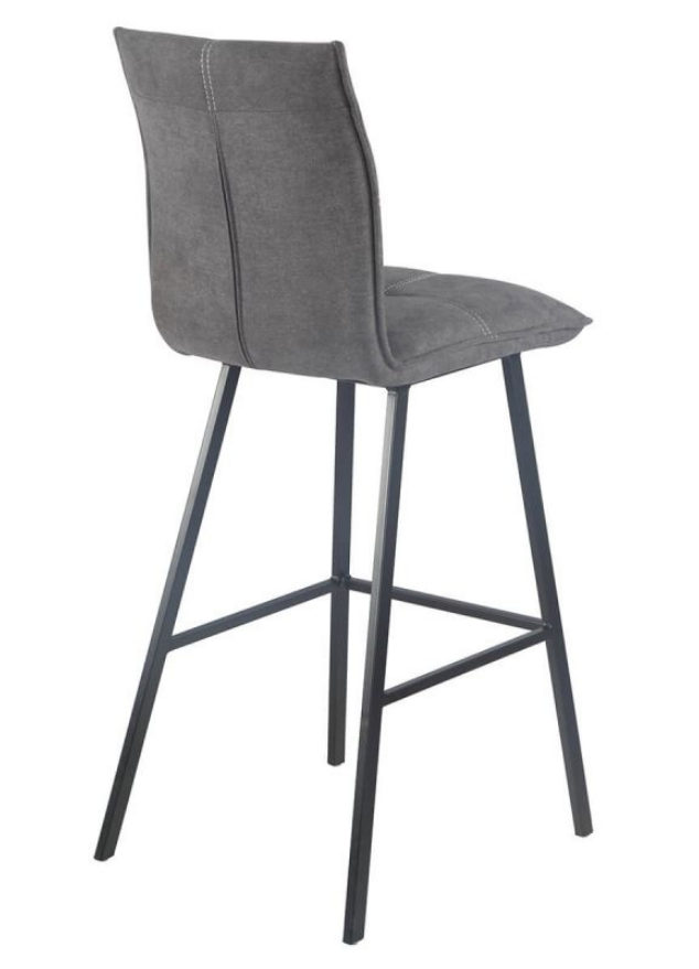 Chaise de bar confortable pieds métal tissu gris - Souffle d'intérieur