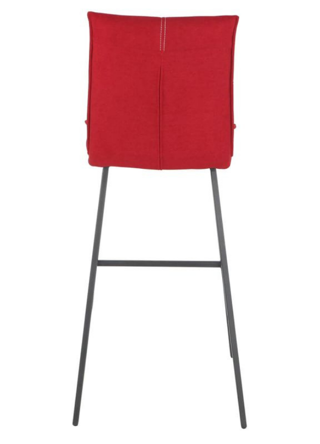 Chaise haute de cuisine confortable pieds métal tissu rouge - Veronica