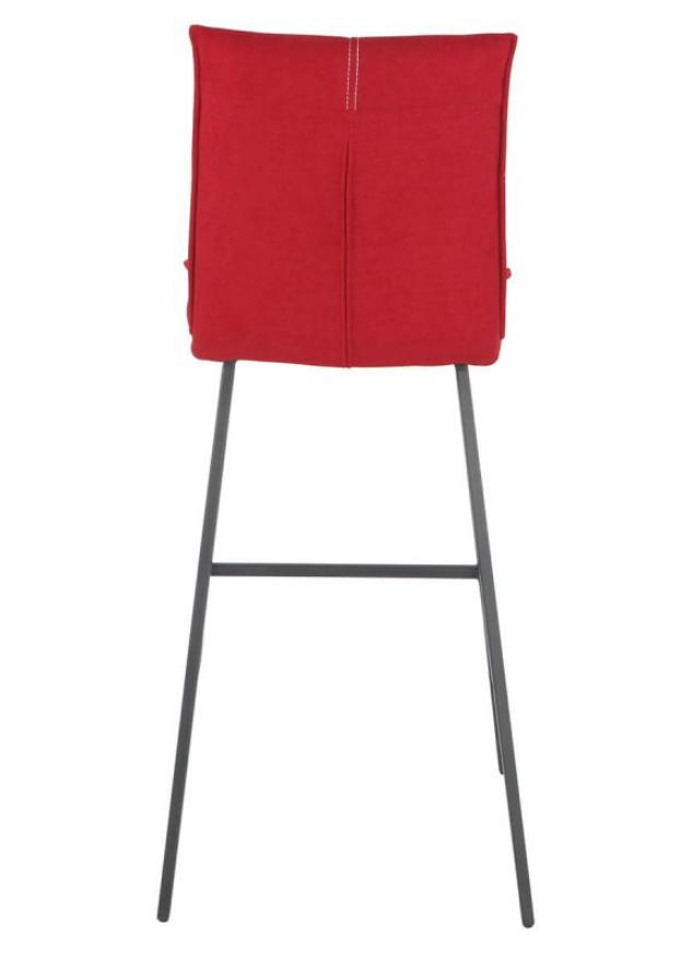 Chaise de bar confortable pieds métal tissu rouge - SOUFFLE D'intérieur