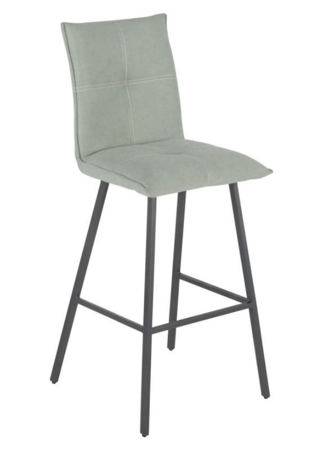 Chaise de bar confortable pieds métal tissu vert - SOUFFLE D'intérieur