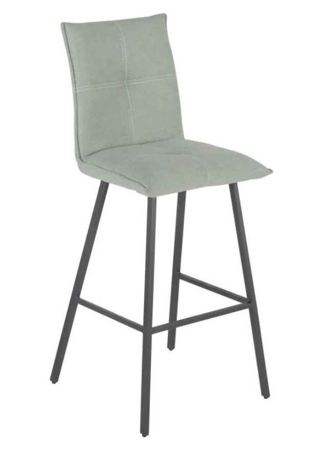 Chaise de bar confortable pieds métal tissu vert - Veronica