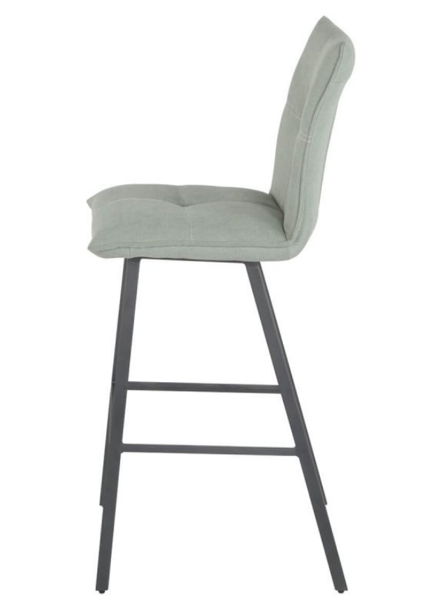 Chaise de bar confortable pieds métal tissu vert - Veronica