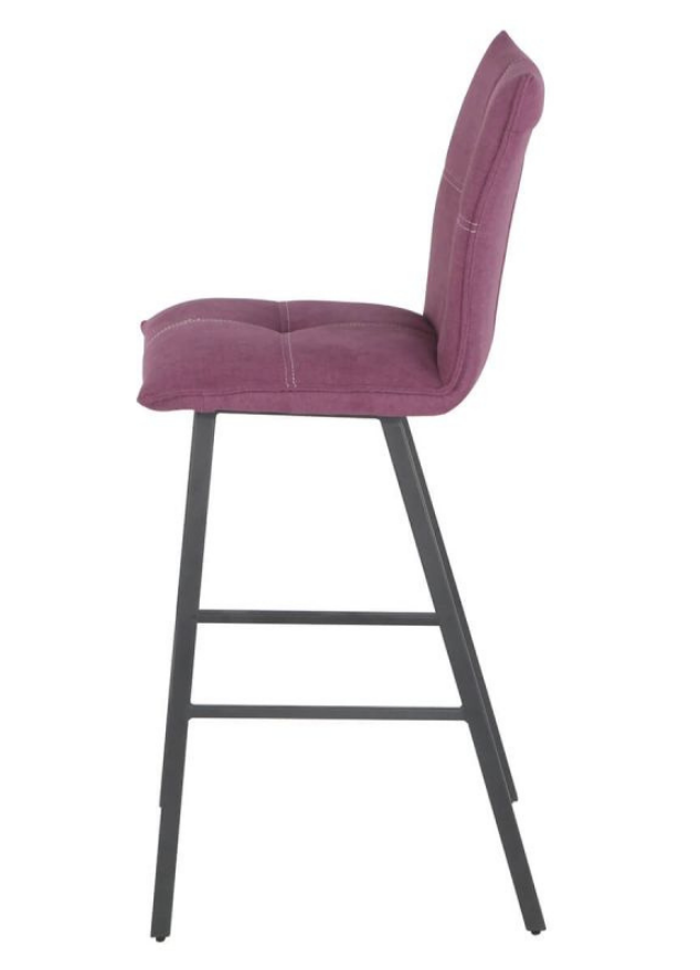 Lot de 2 chaises de bar confortable pieds métal tissu violet - Veronica