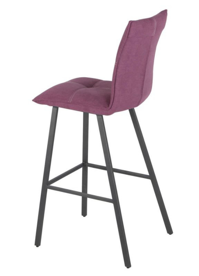 Chaise de bar confortable pieds métal tissu violet - SOUFFLE D'intérieur