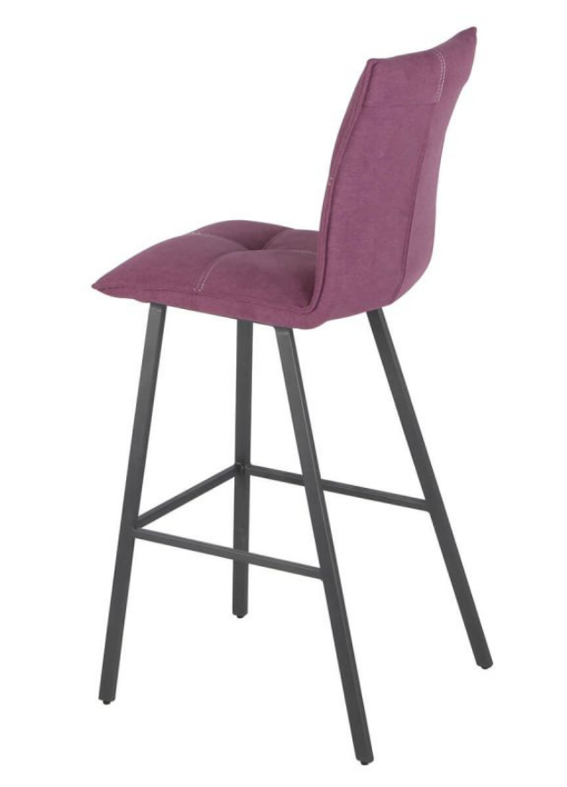 Lot de 2 chaises de bar confortable pieds métal tissu violet - Veronica