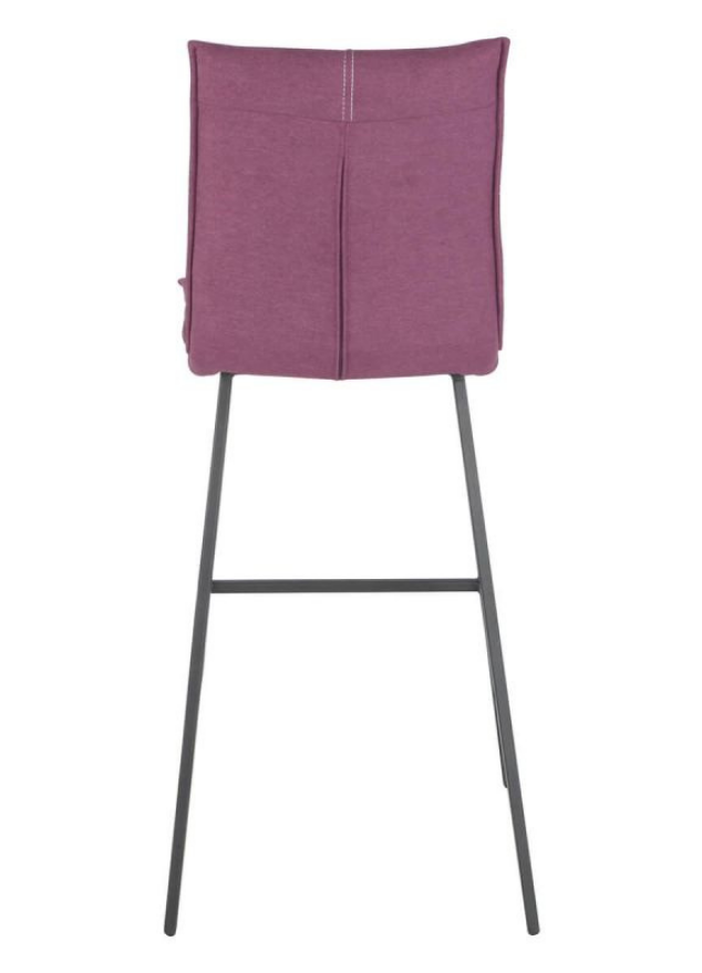 Lot de 2 chaises de bar confortable pieds métal tissu violet - Veronica