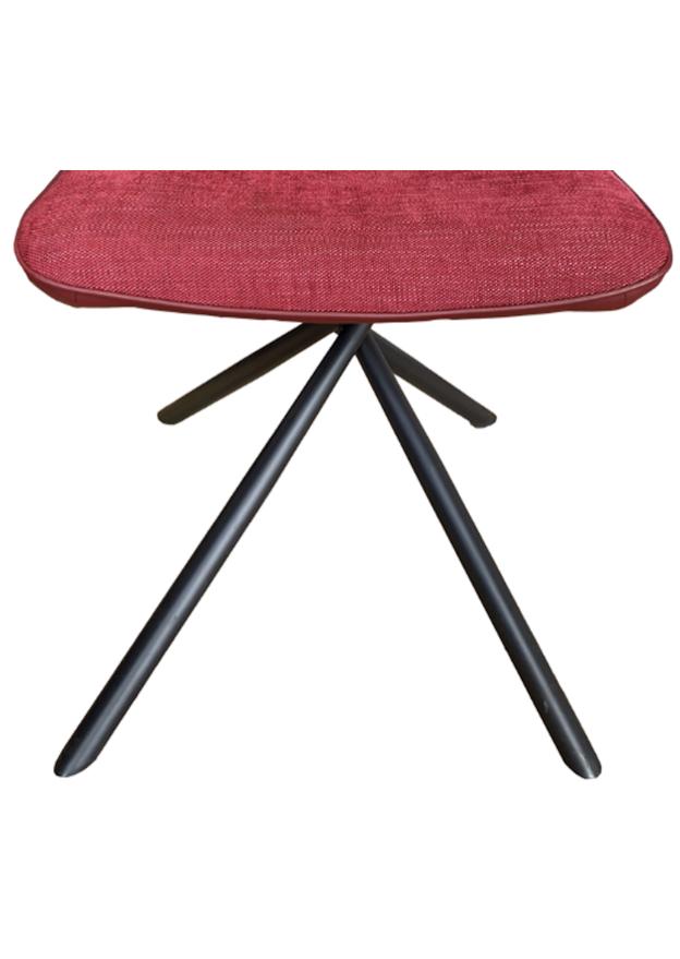 Chaise pieds métal en tissu rouge moderne - Souffle d'intérieur