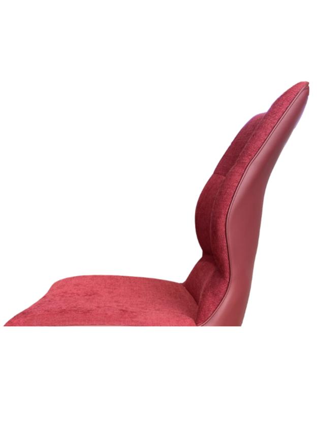 Chaise pieds métal en tissu rouge moderne - Souffle d'intérieur