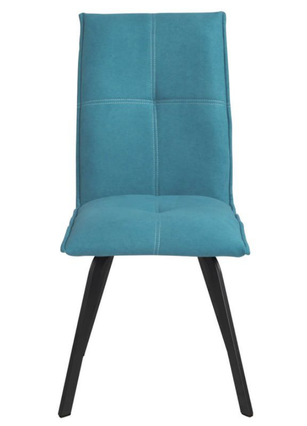 Chaise pieds metal en tissu bleu design - SOUFFLE D'intérieur