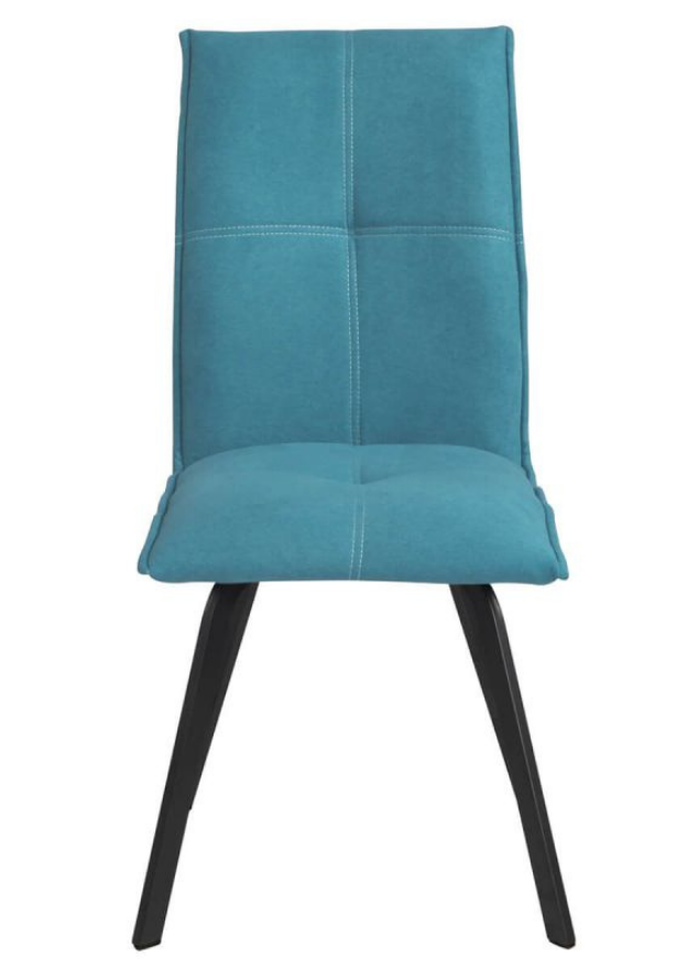 Chaise salle a manger bleu design en tissu - Veronica