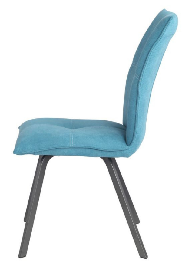 Chaise pieds metal en tissu bleu design - SOUFFLE D'intérieur