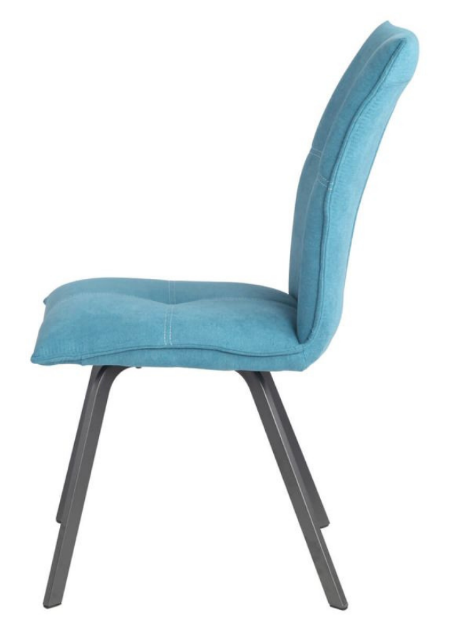 Chaise salle a manger bleu design en tissu - Veronica