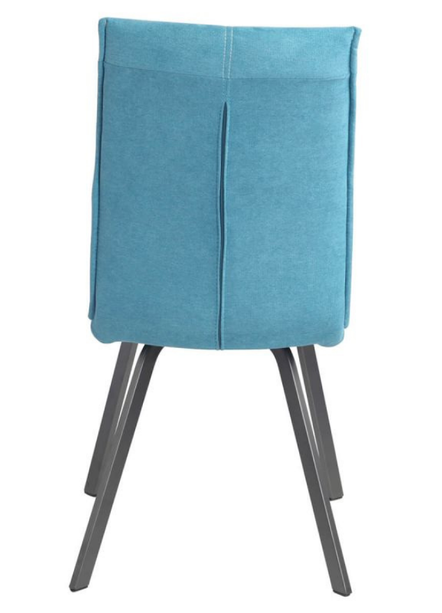 Chaise pieds metal en tissu bleu design - SOUFFLE D'intérieur