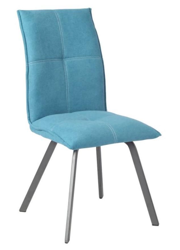 Chaise pieds metal en tissu bleu design - SOUFFLE D'intérieur