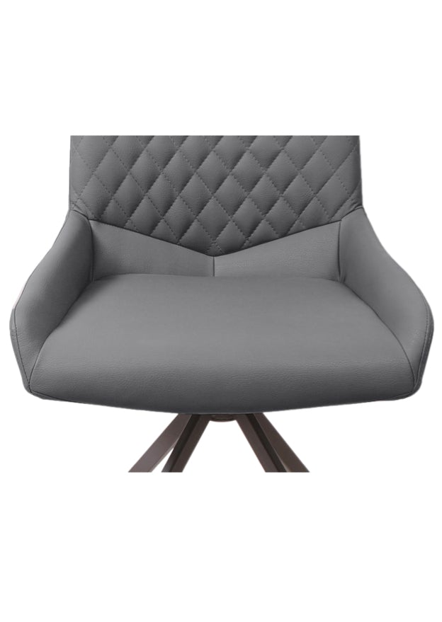 Chaise pieds métal grise design matelassé - SOUFFLE D'intérieur