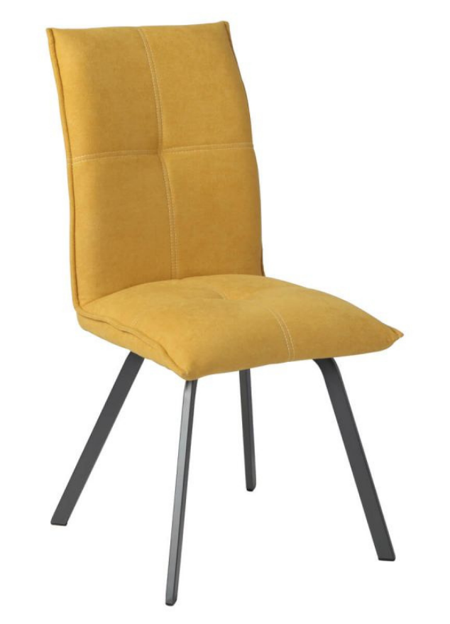 Chaise jaune moutarde salle a manger en tissu - Veronica