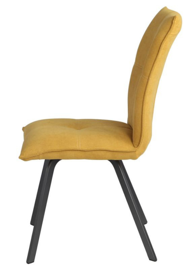 Chaise jaune moutarde salle a manger en tissu - Veronica