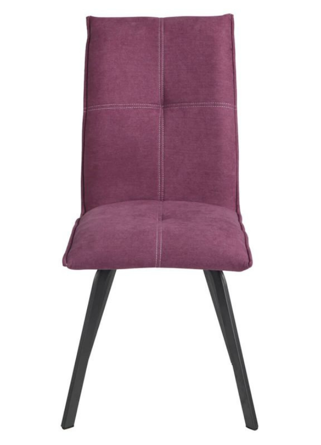 Chaise violette design en tissu pieds métal - Veronica
