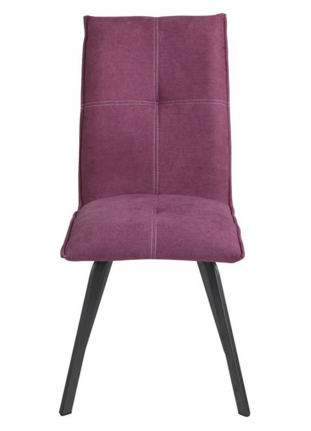 Chaise pieds metal en tissu violet design - SOUFFLE D'intérieur
