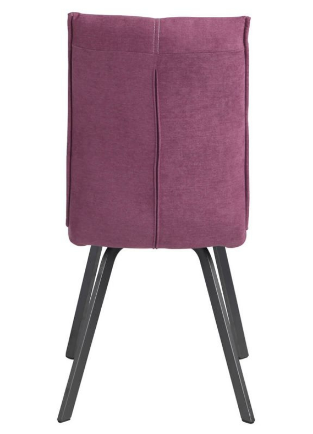 Chaise pieds metal en tissu violet design - SOUFFLE D'intérieur