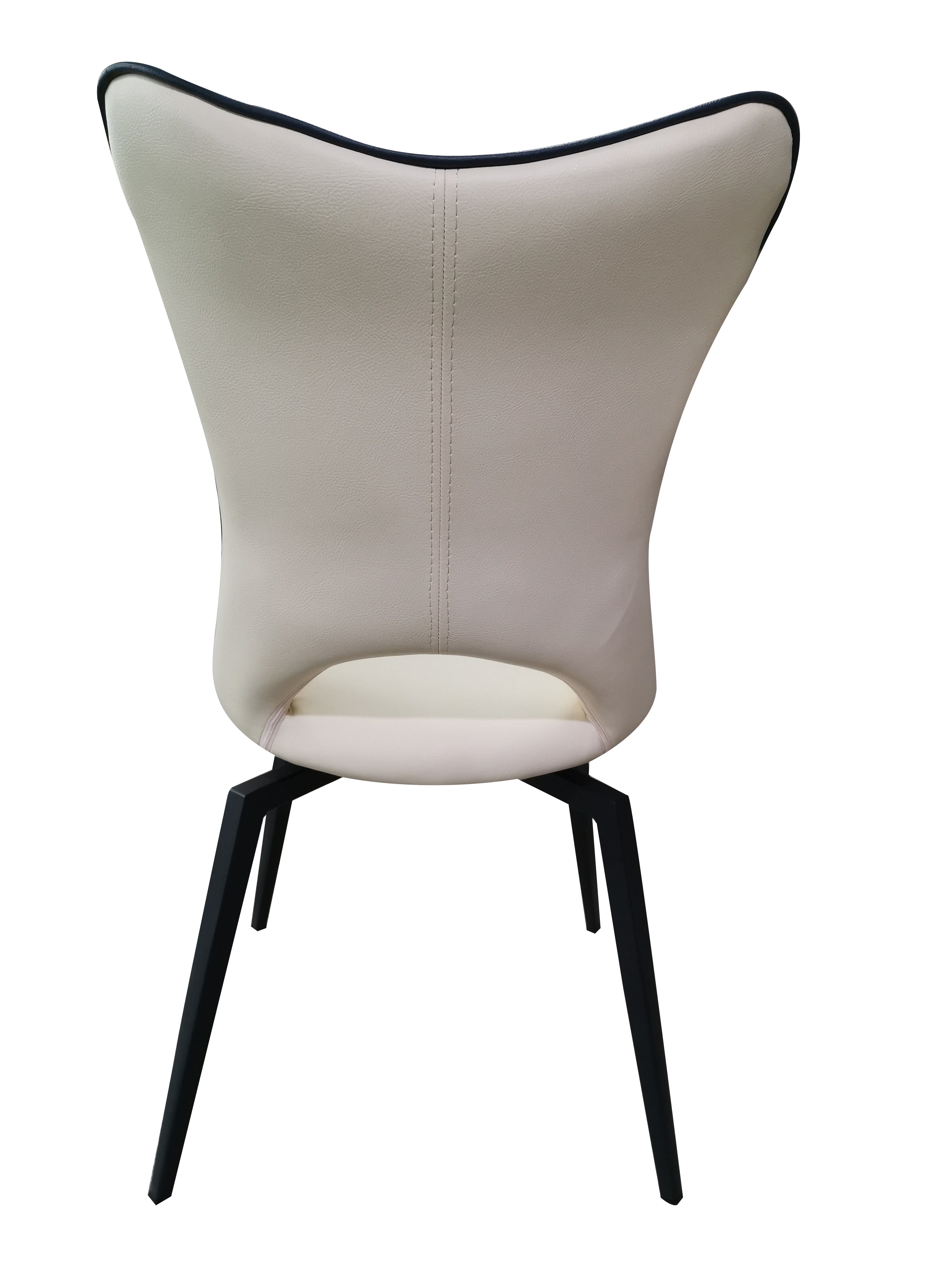 Chaise pivotante beige design pieds métal noir - Holga