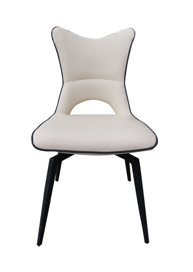 Chaise pivotante pieds metal beige design - Souffle d'intérieur