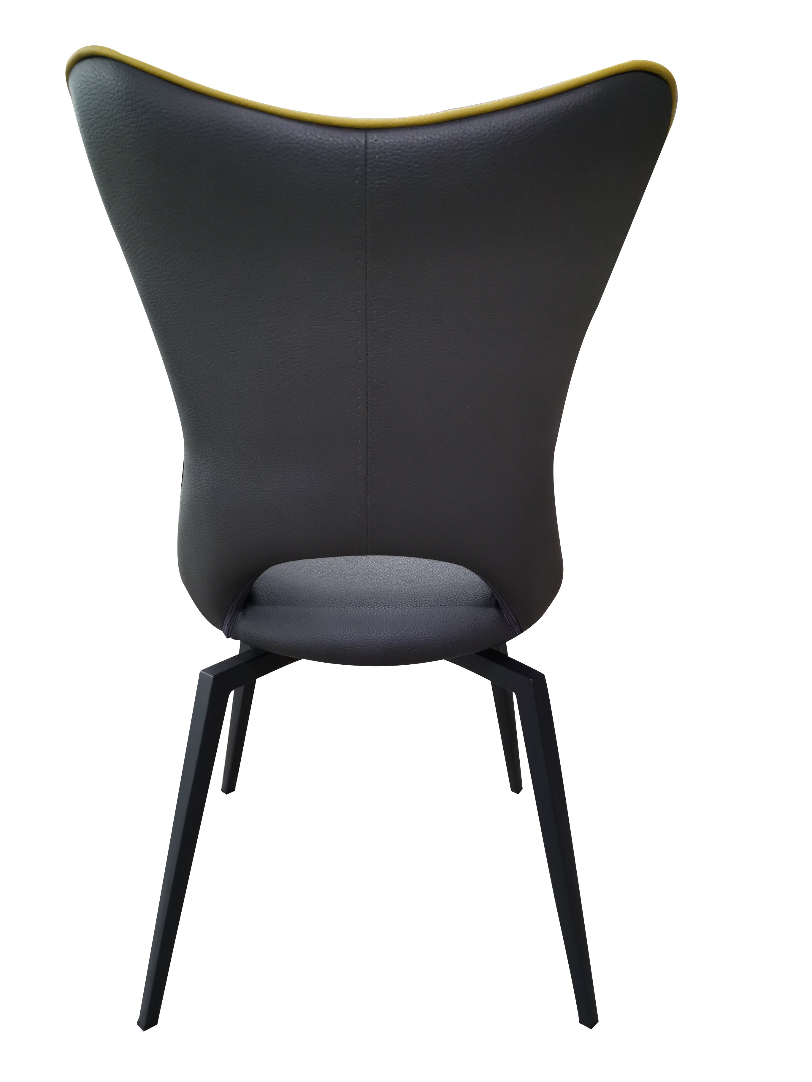 Chaise pivotante pieds métal design gris et jaune - Souffle d'intérieur