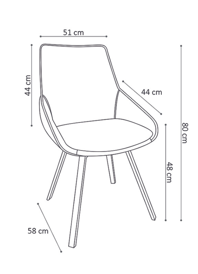 Chaise velours or design pivotante de salle a manger - Matt