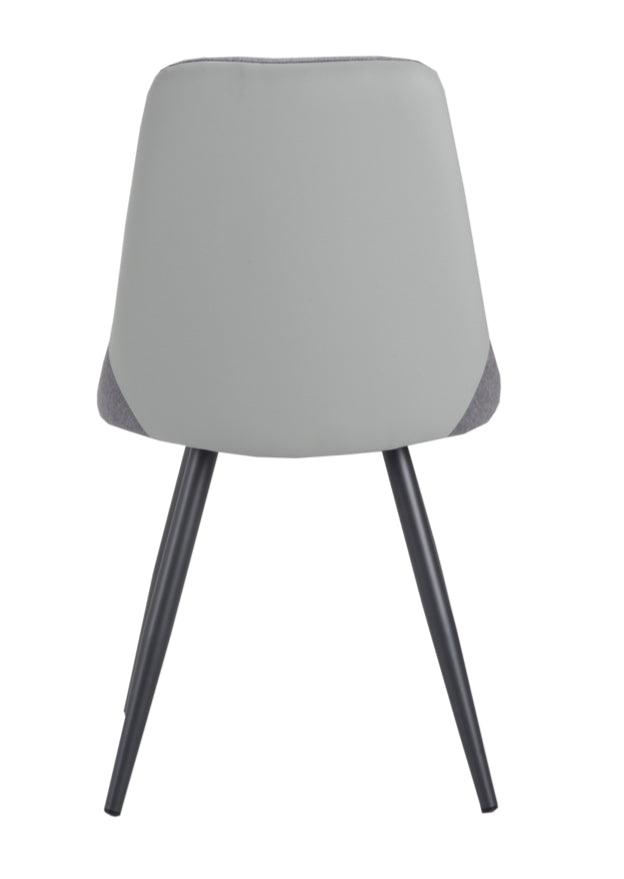 Lot de 4 chaises pieds métal tissu gris clair moderne - Coralie