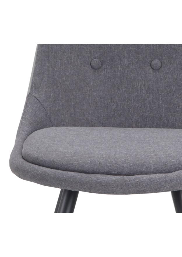 Chaise pieds métal en tissu gris clair moderne - SOUFFLE D’INTÉRIEUR
