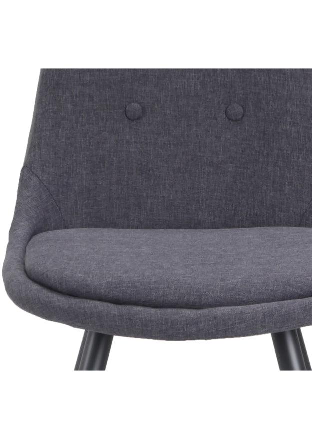 Lot de 4 chaises en tissu gris foncé design - Coralie