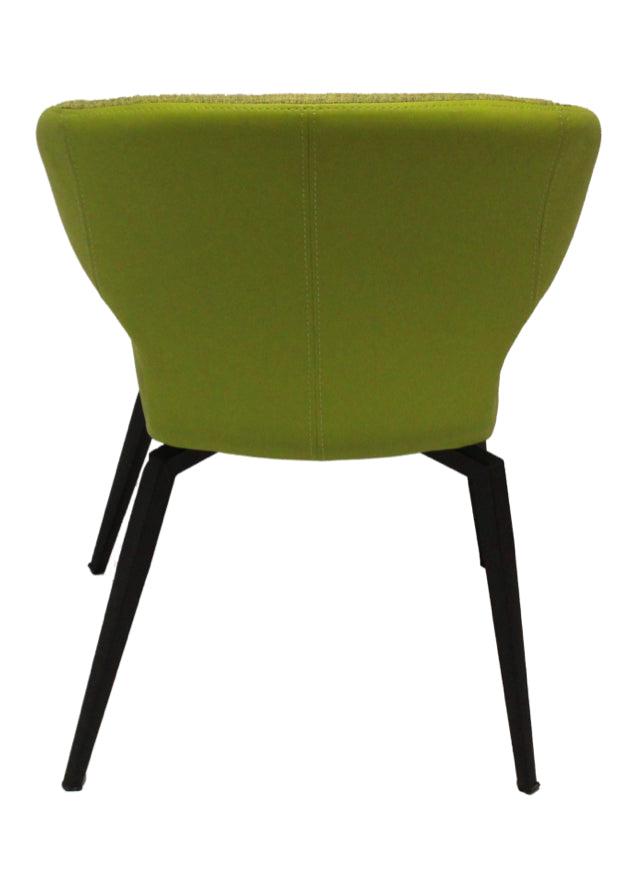 Fauteuil de table chaise avec accoudoir verte pivotant - Marion